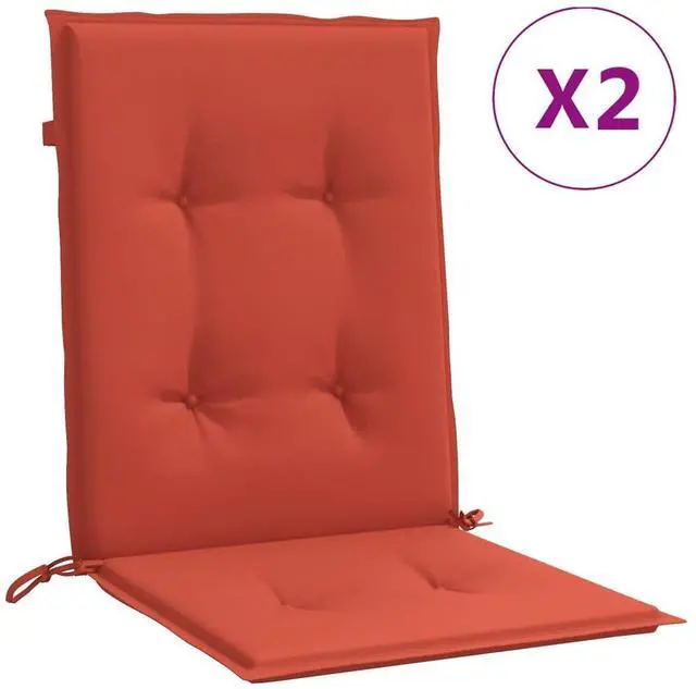 Alt view image 2 of 7 - vidaXL Lowback Chair Cushion Set of 2 Melange Red 100% Polyester