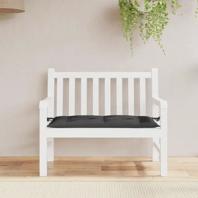 Alt view image 3 of 13 - vidaXL Garden Bench Cushion Black Oxford fabric (100% polyester) Medium