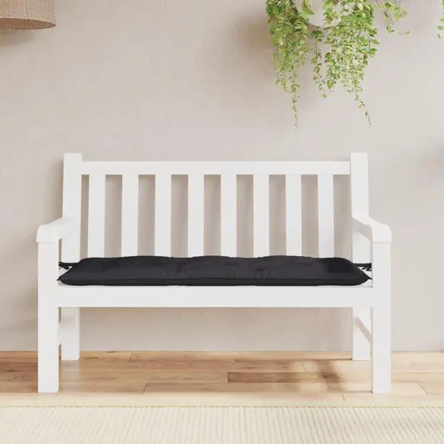 Alt view image 3 of 7 - vidaXL Garden Bench Cushion Non-slip Outdoor Seat Pad Black Oxford Fabric