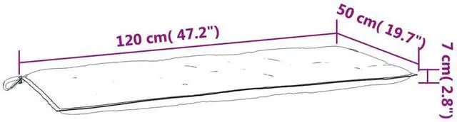 Alt view image 4 of 7 - vidaXL Garden Bench Cushion Non-slip Outdoor Seat Pad Black Oxford Fabric