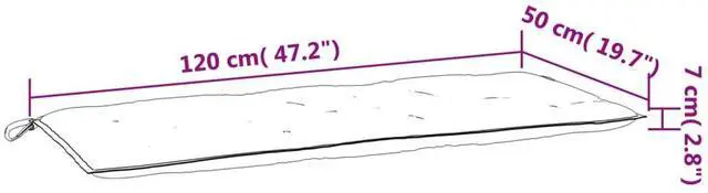 Alt view image 7 of 7 - vidaXL Garden Bench Cushion Non-slip Outdoor Seat Pad Black Oxford Fabric