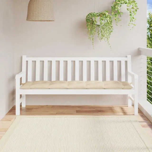 Main image of vidaXL Garden Bench Cushion Beige 100% polyester 27.9 x 7.8 x 1.1 inches