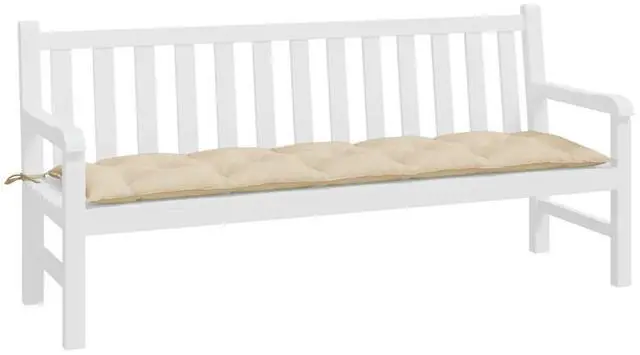 Alt view image 3 of 7 - vidaXL Garden Bench Cushion Beige 100% polyester 27.9 x 7.8 x 1.1 inches