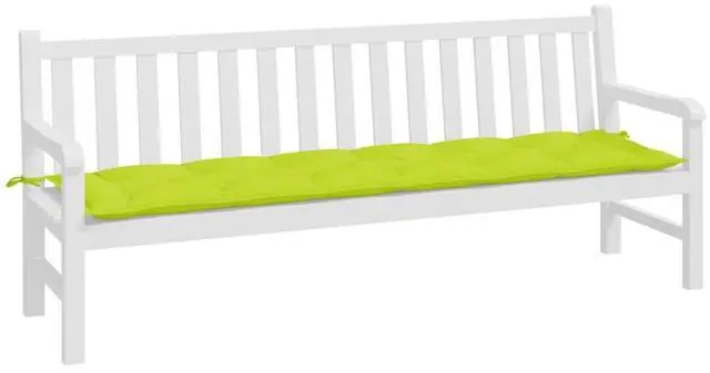Alt view image 3 of 7 - vidaXL Garden Bench Cushion Bright green Oxford fabric, Hollow fiber