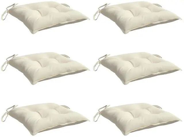Alt view image 3 of 7 - vidaXL Chair Cushion Set of 6 Cream white Oxford fabric 15.7x15.7 in