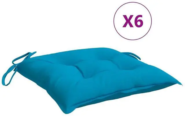 Alt view image 2 of 7 - vidaXL Chair Cushion Set of 6 Light Blue Oxford Fabric (100% Polyester)