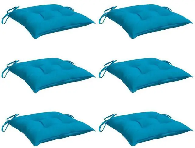 Alt view image 3 of 7 - vidaXL Chair Cushion Set of 6 Light Blue Oxford Fabric (100% Polyester)