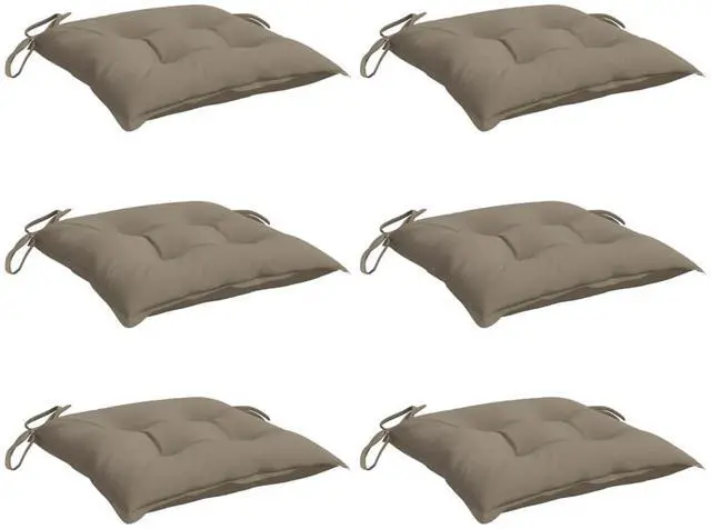 Alt view image 3 of 7 - vidaXL Chair Cushion Set of 6 Taupe Oxford fabric 15.7x15.7 in