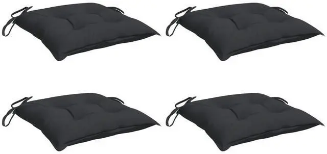 Alt view image 3 of 7 - vidaXL Chair Cushion Set of 4 Black Oxford fabric (100% polyester)