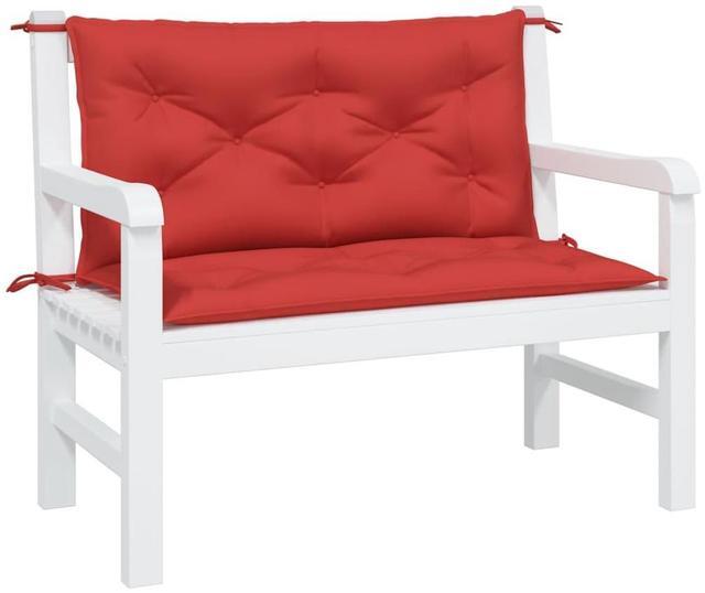 Alt view image 3 of 7 - vidaXL Garden Bench Cushion Set of 2 Red Oxford fabric Standard