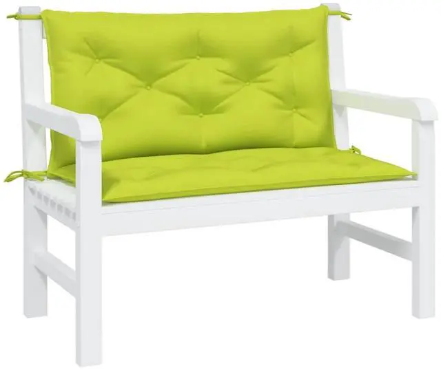 Alt view image 3 of 7 - vidaXL Garden Bench Cushion Set of 2 Bright green