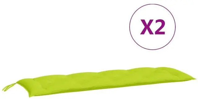Alt view image 5 of 7 - vidaXL Garden Bench Cushions Outdoor Seat Pad 2 Pcs Bright Green Oxford Fabric