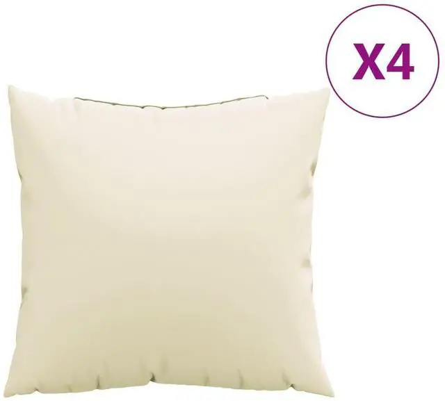 Alt view image 2 of 7 - vidaXL Sofa Cushion Set of 4 Cream 100% Polyester 15.7 x 15.7 in