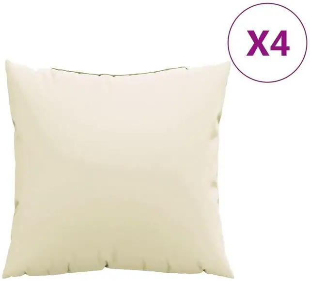 Alt view image 2 of 7 - vidaXL Sofa Cushion Set of 4 Cream 100% polyester Large