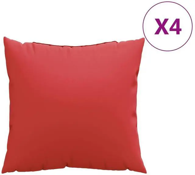 Alt view image 2 of 7 - vidaXL Sofa Cushion Set of 4 Red Fabric (100% polyester) 23.6 x 23.6 in