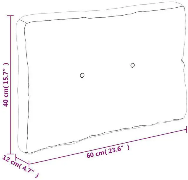 Alt view image 4 of 7 - vidaXL Pallet Cushion Light blue 100% polyester 23.6"" x 15.7"" x 4.7
