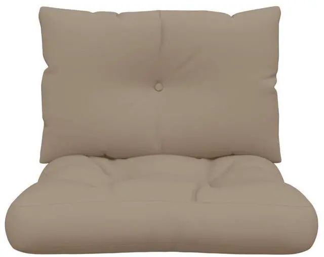 Alt view image 5 of 7 - vidaXL Pallet Cushion Set of 2 Taupe 100% polyester 23.6 x 24.2 x 3.9 in