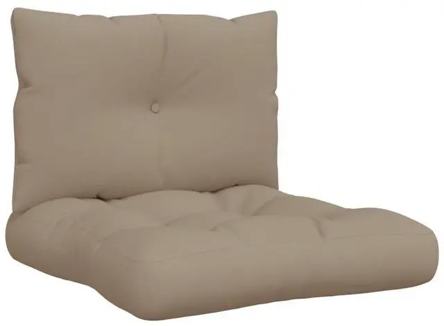 Alt view image 2 of 7 - vidaXL Pallet Cushion Set of 2 Taupe 100% polyester 23.6 x 24.2 x 3.9 in