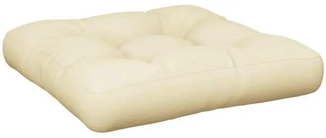 Alt view image 2 of 7 - vidaXL Pallet Cushion Cream Polyester 19.7 in x 19.7 in