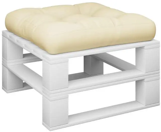 Alt view image 3 of 7 - vidaXL Pallet Cushion Cream Polyester 19.7 in x 19.7 in