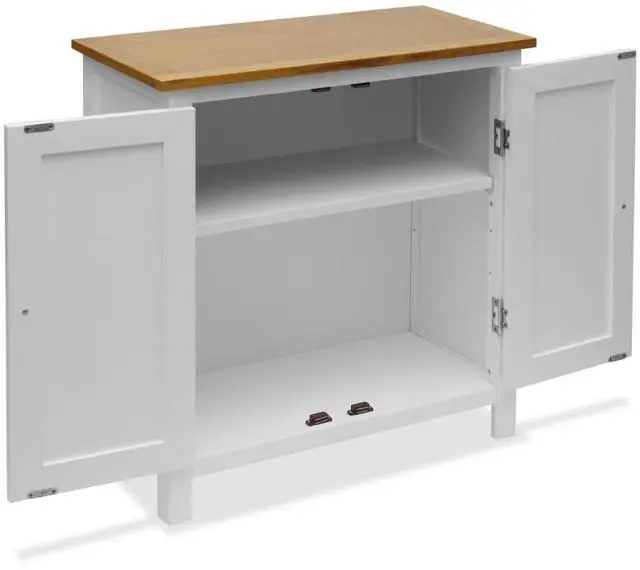 Alt view image 7 of 18 - vidaXL Solid Oak Wood Cupboard 27.6" Sideboard Side Cabinet Storage Display