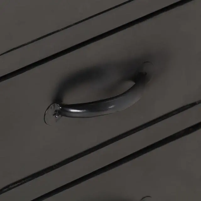 Alt view image 12 of 14 - vidaXL Sideboard 43.3"x11.8"x25.6" Solid Rough Mango Wood and Steel