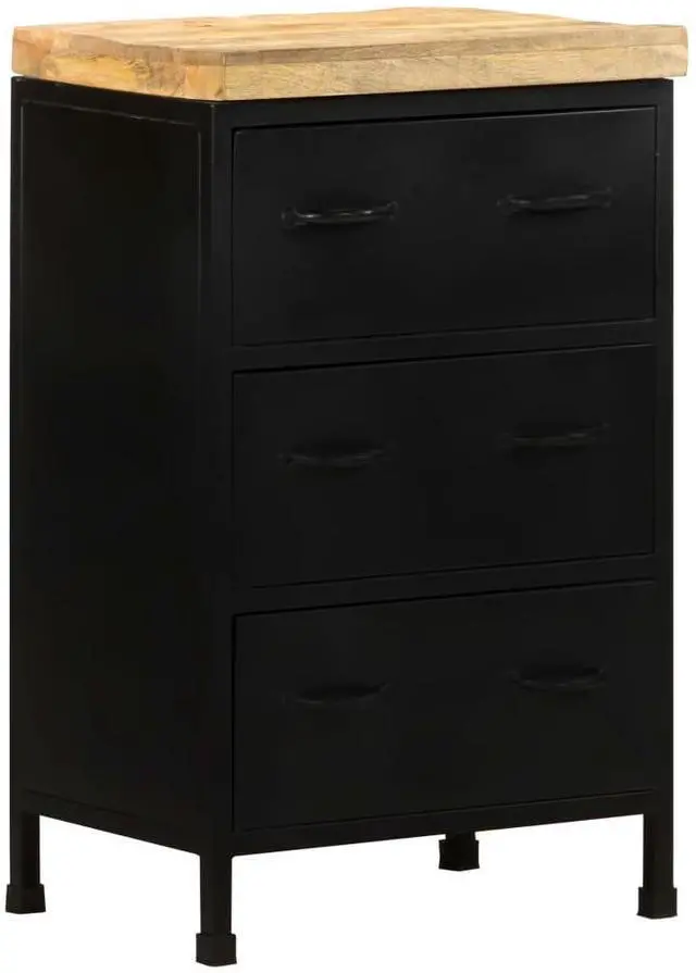 Alt view image 12 of 12 - vidaXL Sideboard 18.5"x13.8"x29.9" Rough Mango Wood Side Cabinet Cupboard