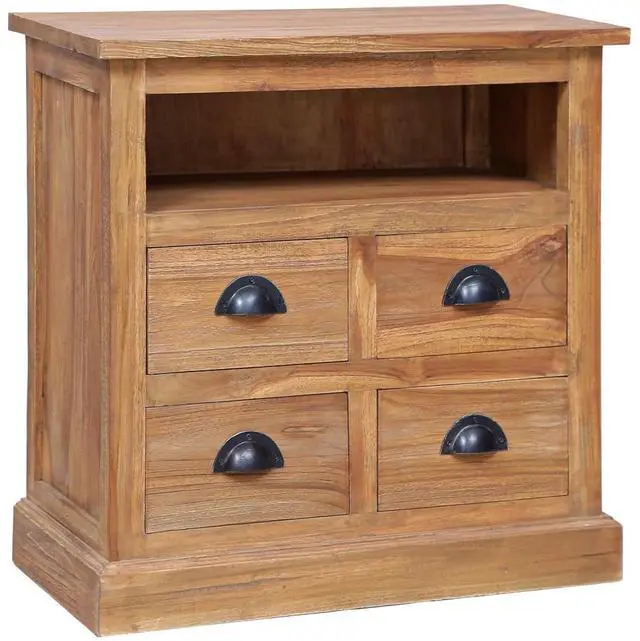 Alt view image 16 of 17 - vidaXL Side Cabinet 23.6"x11.8"x23.6" Solid Teak