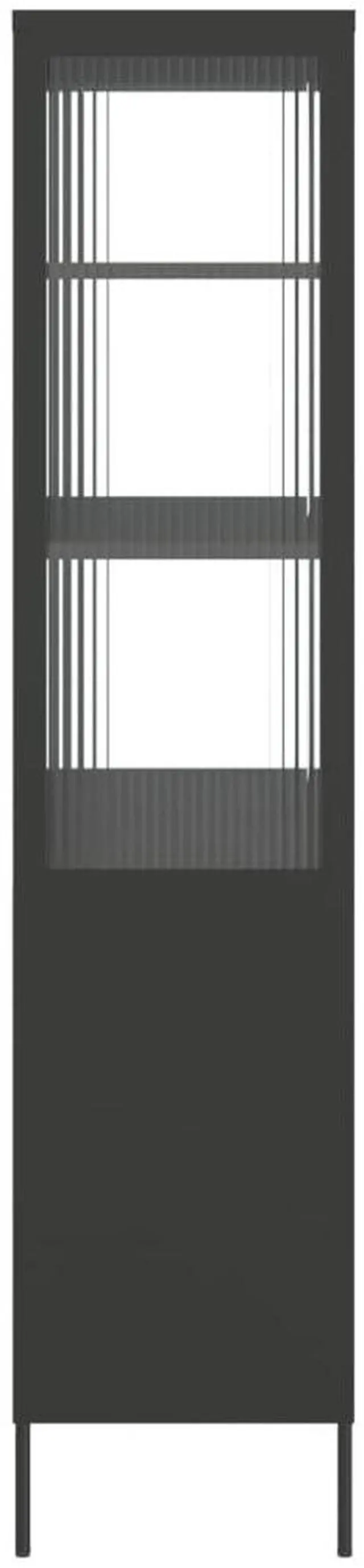 Alt view image 7 of 7 - vidaXL Highboard Black Powder-coated steel, fluted glass Large Highboard