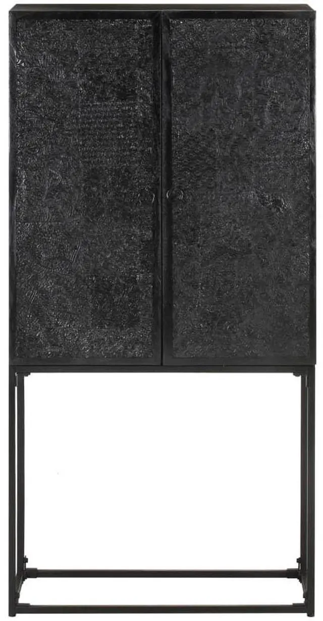 Alt view image 18 of 18 - vidaXL Sideboard Kitchen Storage Cabinet Black Solid Wood Acacia and Mango