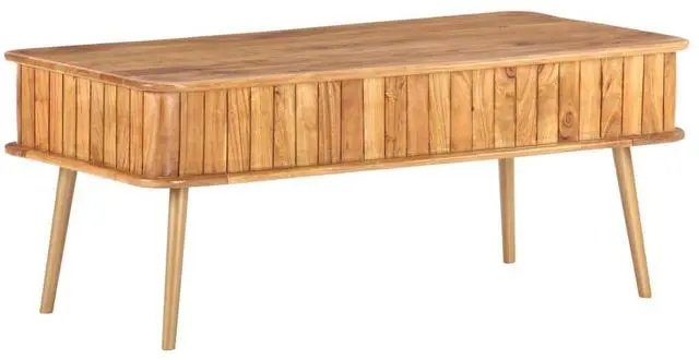 Alt view image 12 of 14 - vidaXL Coffee Table 39.4"x19.7"x15.7" Solid Acacia Wood