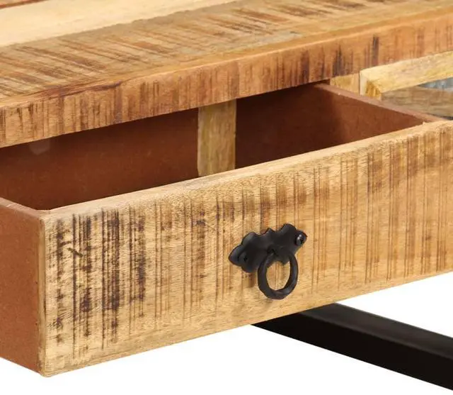 Alt view image 6 of 7 - vidaXL Coffee Table Natural wood, Black Solid mango wood, Galvanized steel