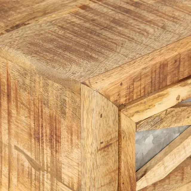 Alt view image 5 of 7 - vidaXL Coffee Table Natural wood, Black Solid mango wood, Galvanized steel