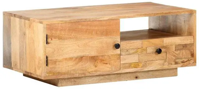 Alt view image 12 of 12 - vidaXL Coffee Table 35.4"x19.7"x13.8" Solid Mango Wood