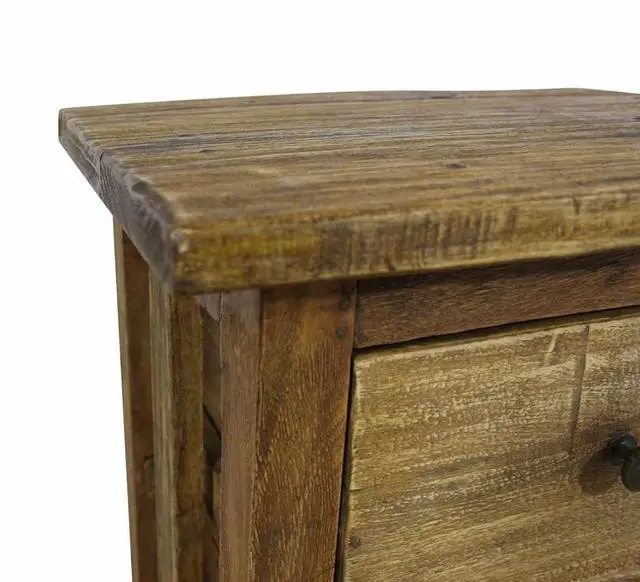 Alt view image 7 of 17 - vidaXL Nightstand Accent End Table with Storage Drawers Solid Reclaimed Wood