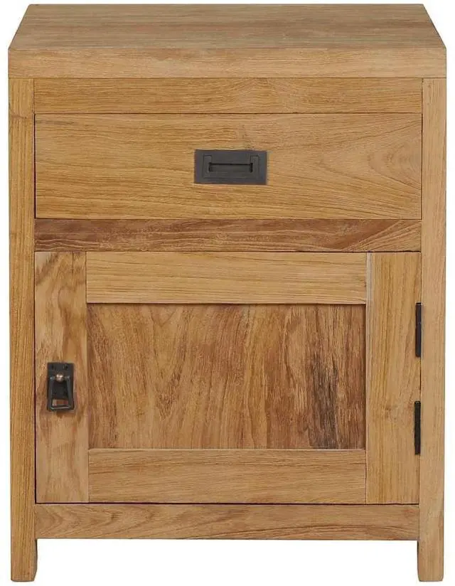 Alt view image 9 of 14 - vidaXL Bedside Cabinet Solid Teak 15.7"x11.8"x19.7"