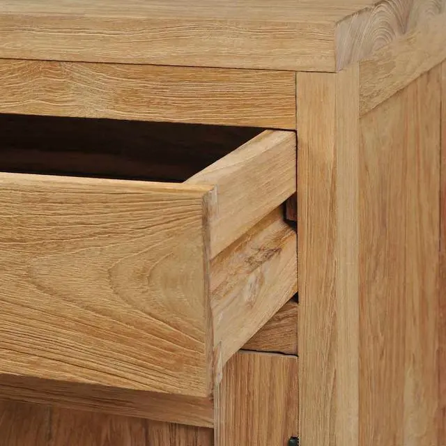 Alt view image 12 of 14 - vidaXL Bedside Cabinet Solid Teak 15.7"x11.8"x19.7"