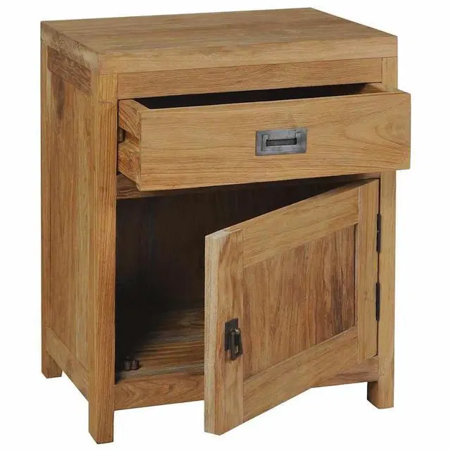 Alt view image 10 of 14 - vidaXL Bedside Cabinet Solid Teak 15.7"x11.8"x19.7"