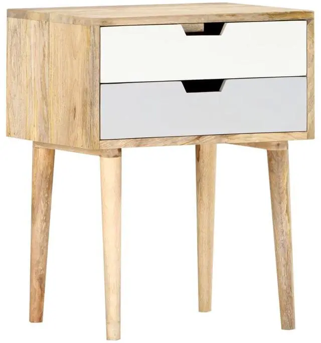 Alt view image 12 of 14 - vidaXL Cabinet Accent Side End Table with Storage Drawers Solid Wood Mango