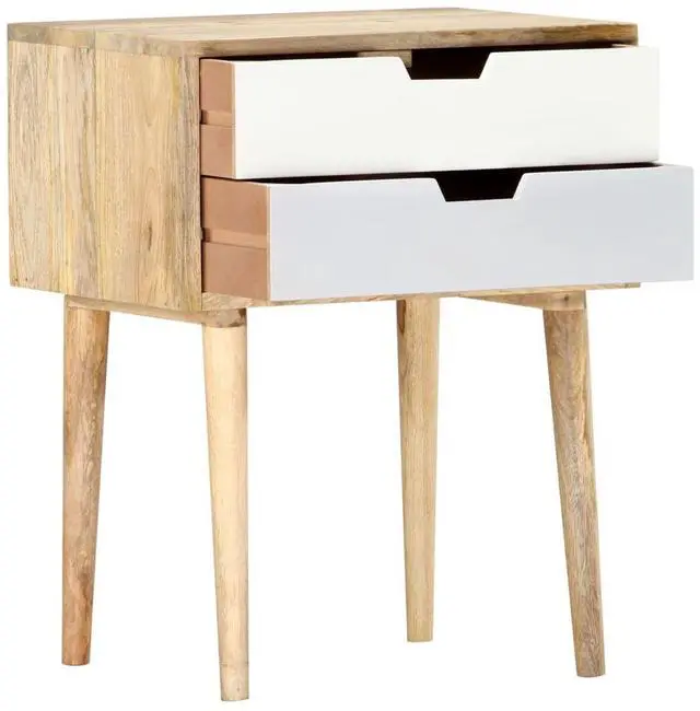 Alt view image 13 of 14 - vidaXL Cabinet Accent Side End Table with Storage Drawers Solid Wood Mango