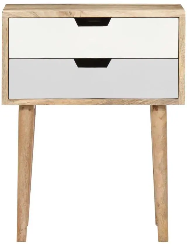 Alt view image 14 of 14 - vidaXL Cabinet Accent Side End Table with Storage Drawers Solid Wood Mango