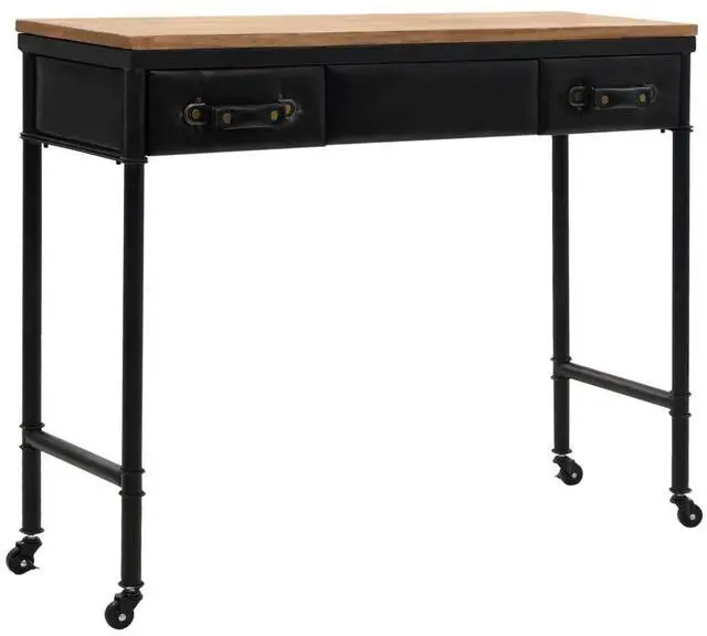 Alt view image 4 of 10 - vidaXL Console Table with Castors 39.4"x13"x31.5" Solid Wood Fir