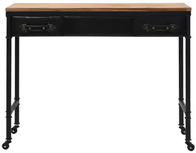 Alt view image 6 of 10 - vidaXL Console Table with Castors 39.4"x13"x31.5" Solid Wood Fir