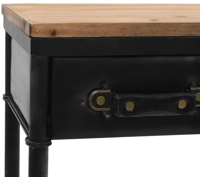 Alt view image 8 of 10 - vidaXL Console Table with Castors 39.4"x13"x31.5" Solid Wood Fir