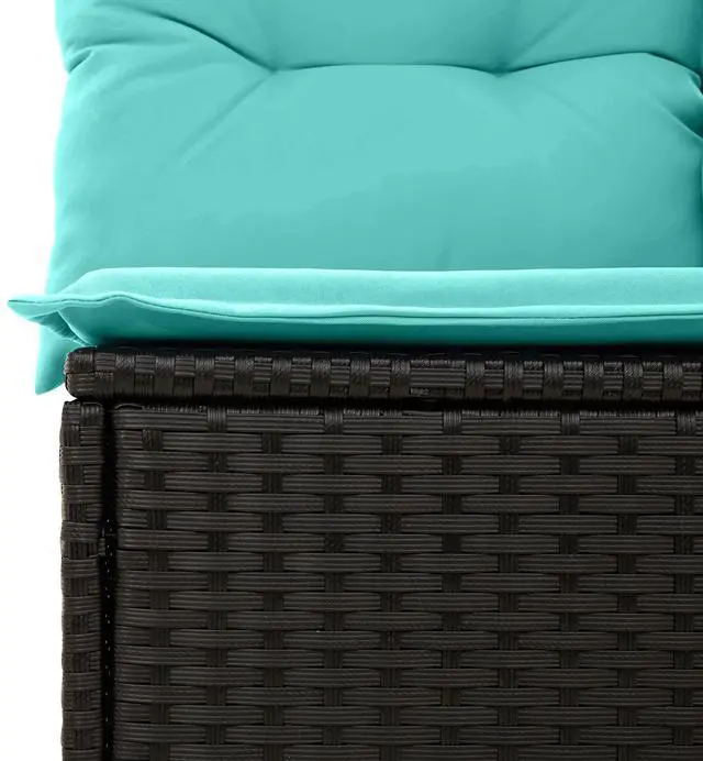 Alt view image 5 of 6 - vidaXL Garden Sofa Set 3 pcs Black Poly rattan