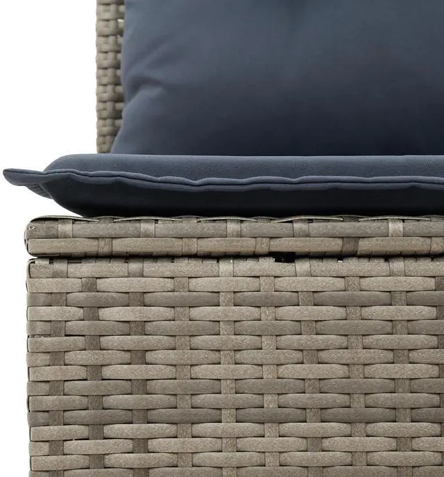 Alt view image 4 of 5 - vidaXL Garden Sofa Set 3 pcs Gray Poly rattan