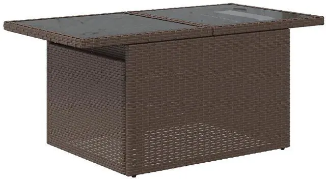 Alt view image 5 of 6 - vidaXL Garden Sofa Set with Cushion 9 pcs Brown and red