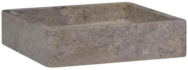 Alt view image 2 of 7 - vidaXL Sink Bathroom Wash Basin Vanity Vessel Sink Gray 15.7"x15.7"x3.9" Marble
