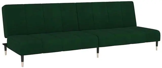 Alt view image 2 of 7 - vidaXL 2-Seater Sofa Bed Accent Upholstered Loveseat Couch Dark Green Velvet