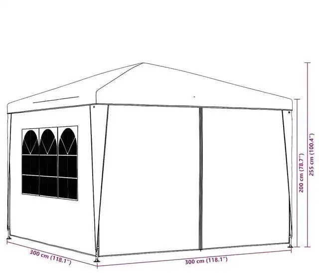 Alt view image 4 of 7 - vidaXL Party Tent Outdoor Canopy Tent Patio Gazebo Marquee Sunshade Anthracite